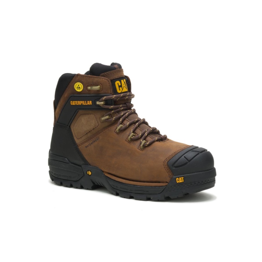 Marrón Oscuro Excavadora Lt 6'' S3 Wr Hro Sra Botas De Trabajo Caterpillar